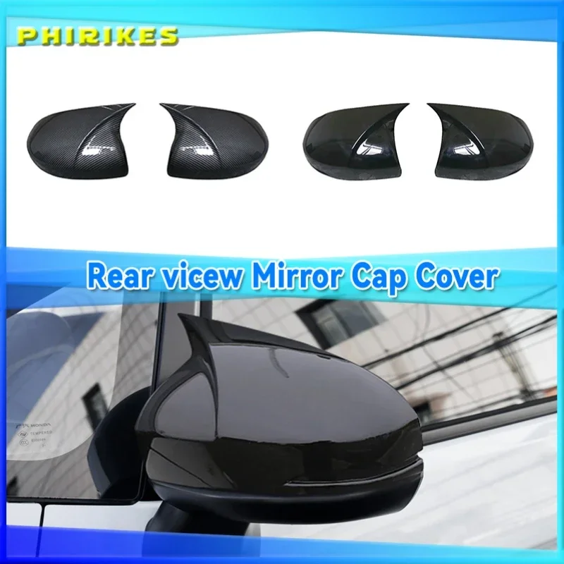 

Horn Shape ABS Carbon Fiber Style Rear View Side Mirror Cover Rearview Caps For Honda Fit Jazz GK5 2014-2020