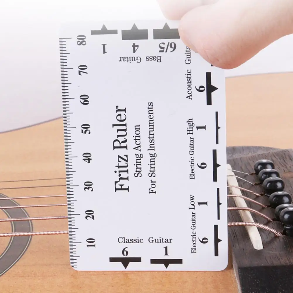 Guitar Neck Ruler for Guitar Accurate String Action Ruler Portable PVC Gauge Guitar Neck Ruler