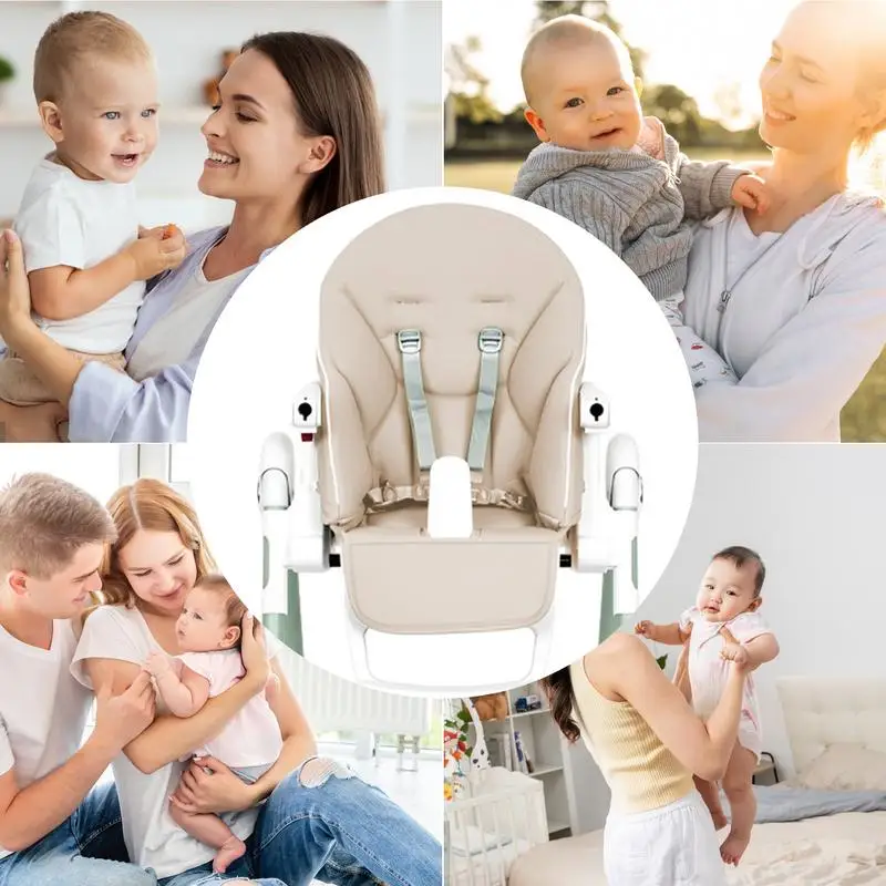 Baby Hight Chair Cushion For Peg Perego Siesta Zero3 Baoneo Kosmic Jane PU Leather Seat Cover With Padding Comfortable For Kids