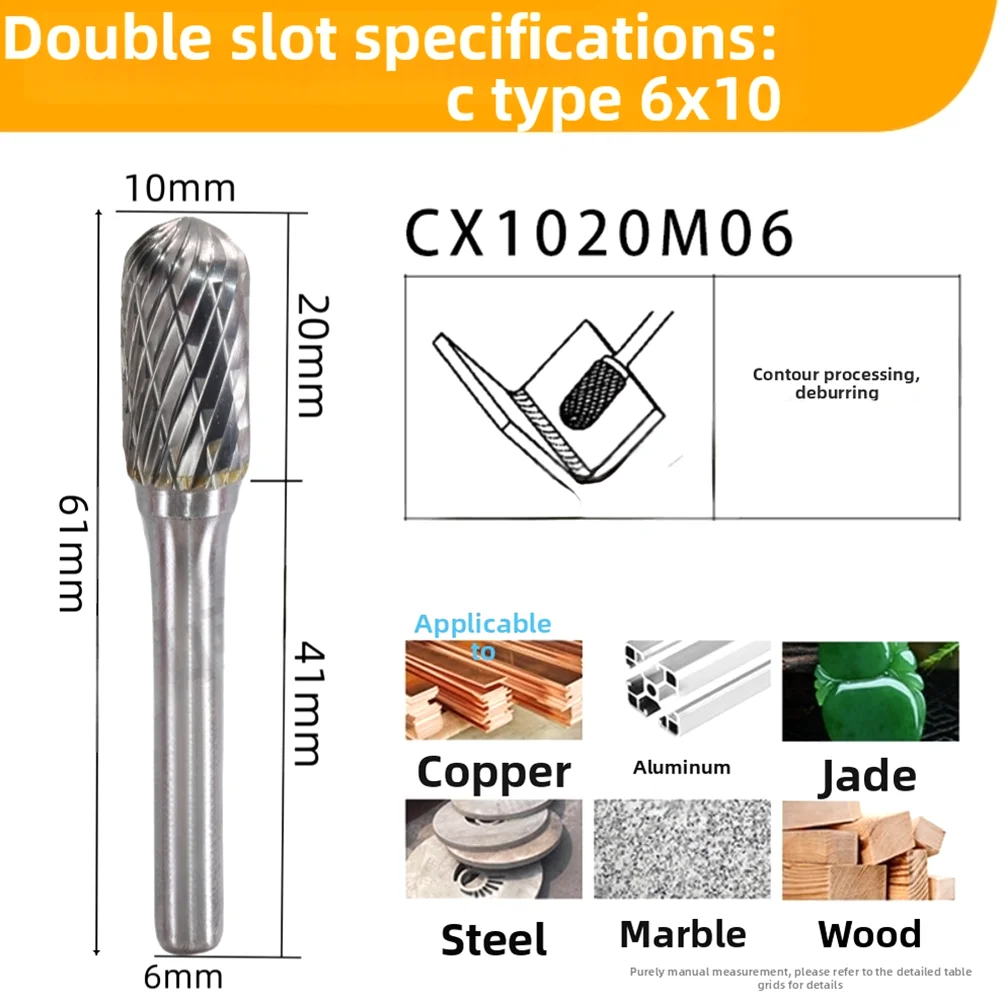 Die Grinder Accessory Rotary Burr For Jewelry Carving Double Cut Design Efficient Material Removal Carbide Tool For Metalwork