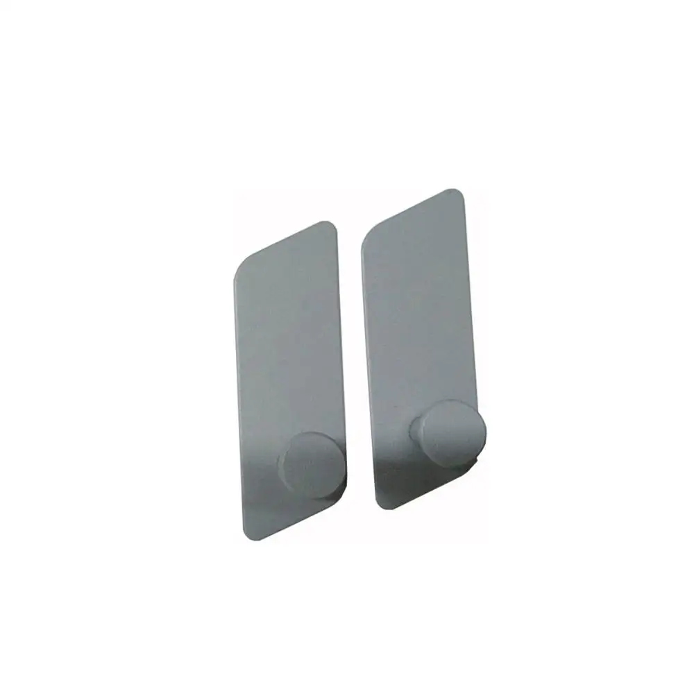 Kit 2 gray metal hooks with adhesive-Oikos