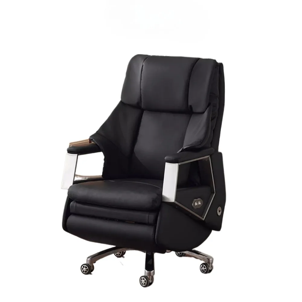 

1 Electric cowhide boss chair can lie down, leather office chair comfortable sedentary office chairs
