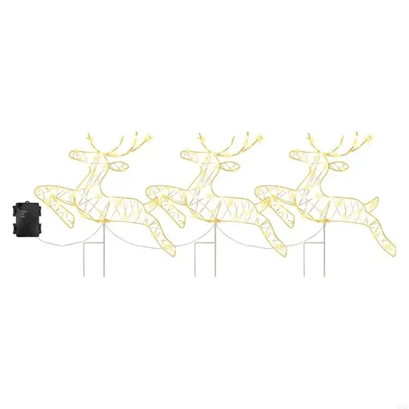 

LED String Light Reindeer Silhouetted Garden Landscape Pathway Reindeer Christmas Outdoor Decorations A0KF