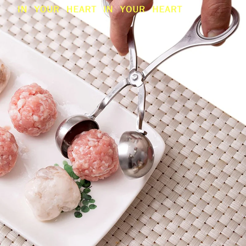【X】Small Meatball Maker Homemade Lean Meatball Tool Geometric Shape Steel Maker Barbecue Hot Pot Bean Curd