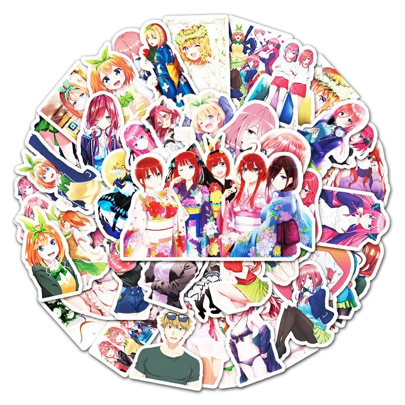 50Pcs Hot The Quintessential Quintuplets Stickers for Laptops Phones Skateboards Luggage Assorted Funny for Gifts