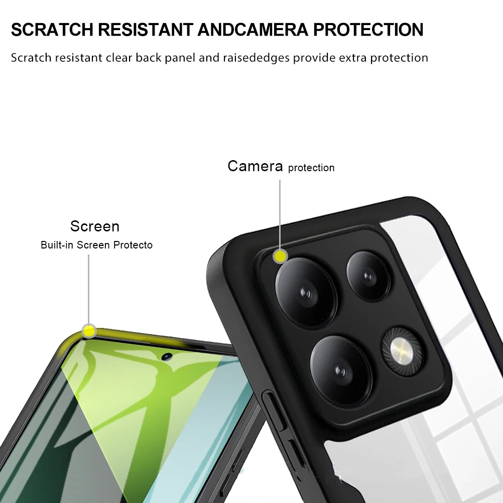 360 Full Cover Case For Xiaomi Redmi Note 13 12 11 10 Pro Plus Redmi Note 12S 11S 10S 13C 12C 10C Front Screen Protection Cover