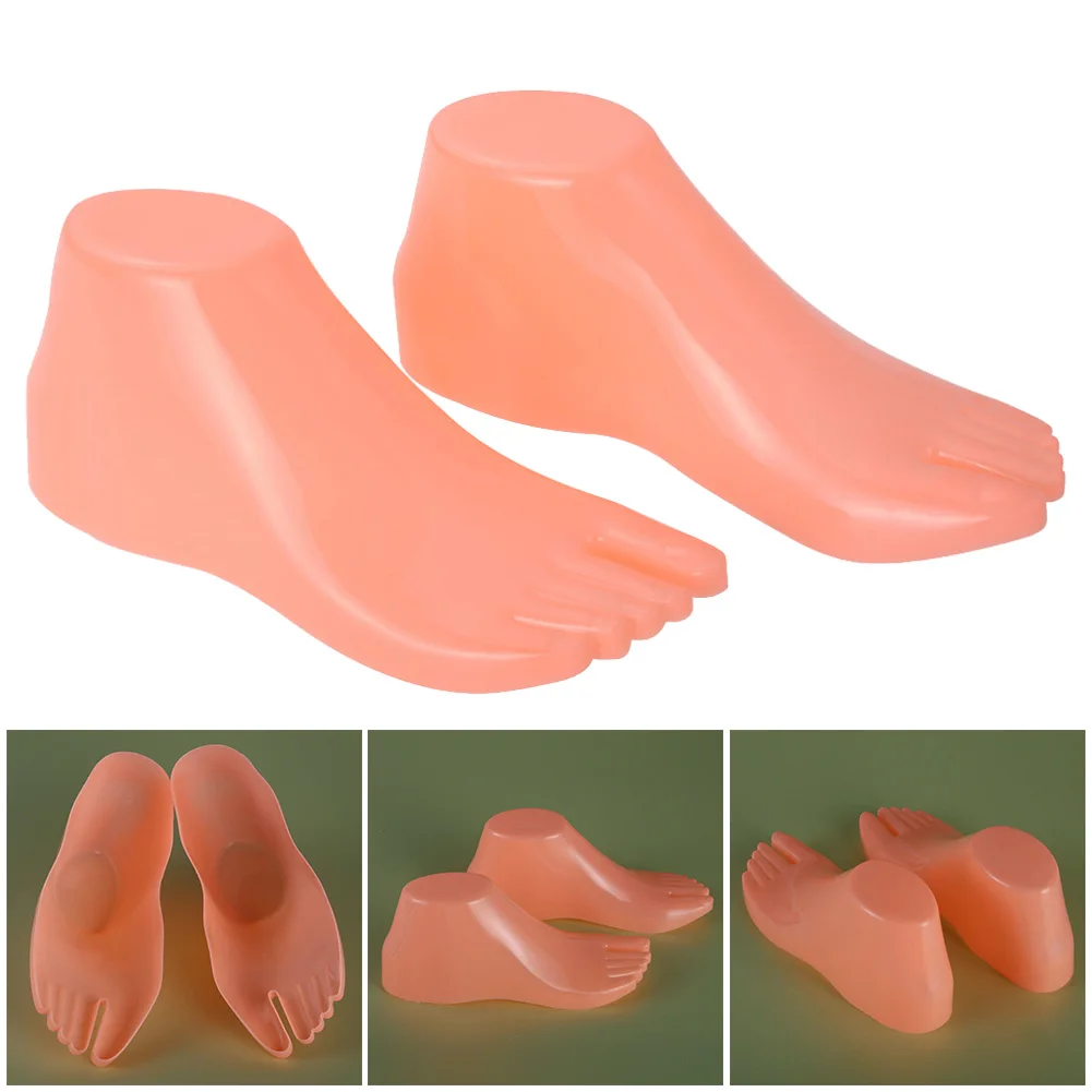 1 Pair Hard Plastic Foot Models For Stuffing Shoes Mannequin Repeated Use Humanized Design Provides Great Convenience