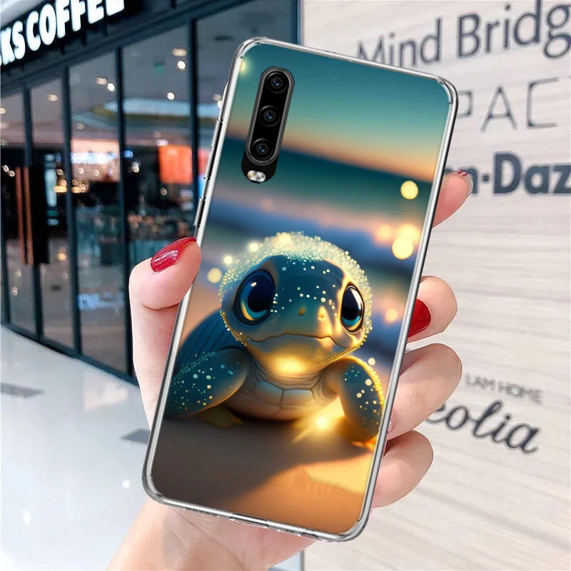 Cartoon Sea Turtle Tortoise Soft Phone Case for Huawei P30 P40 P50 P20 P10 Lite Mate 20 10 Pro P Smart Z Y5 Y6 2019 Print Custom