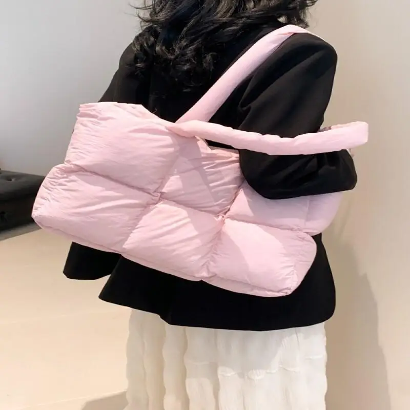 

Autumn and Winter New Down Ultralight Handbag Girl Casual Zipper Fashion Multi-Functional Crossbody Large Capacity Storage Bag