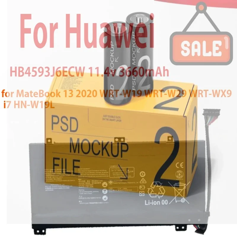

HB4593J6ECW Laptop Battery For Huawei MateBook 13 2020 WRT-W19 WRT-W29 WRT-WX9 i7 HN-W19L 11.4V 41.7Wh 3660mAh