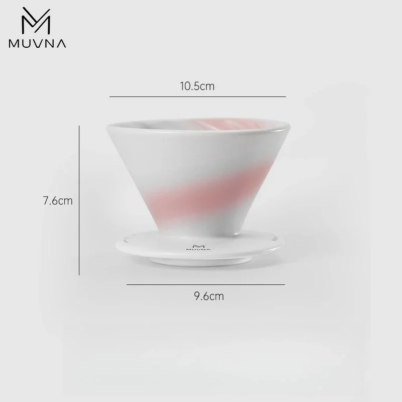 MUVNA Keramische Koffietrechter Dripper Pour Over V-vormige Koffiefilter Brouwbeker 1-2 Kopjes Koffiezetgereedschap voor Thuis en Keuken