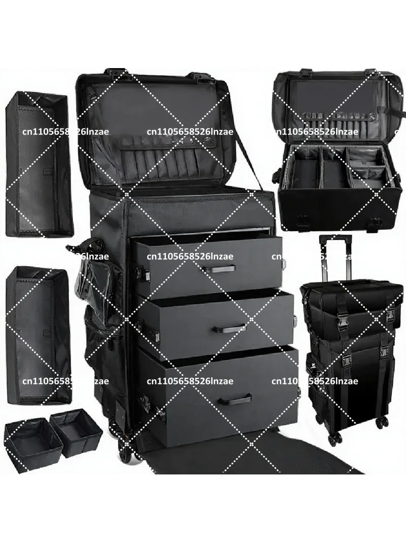 Multilayer Multifunctional Makeup Artist Trolley Case for Beauty Hair Salon Storage