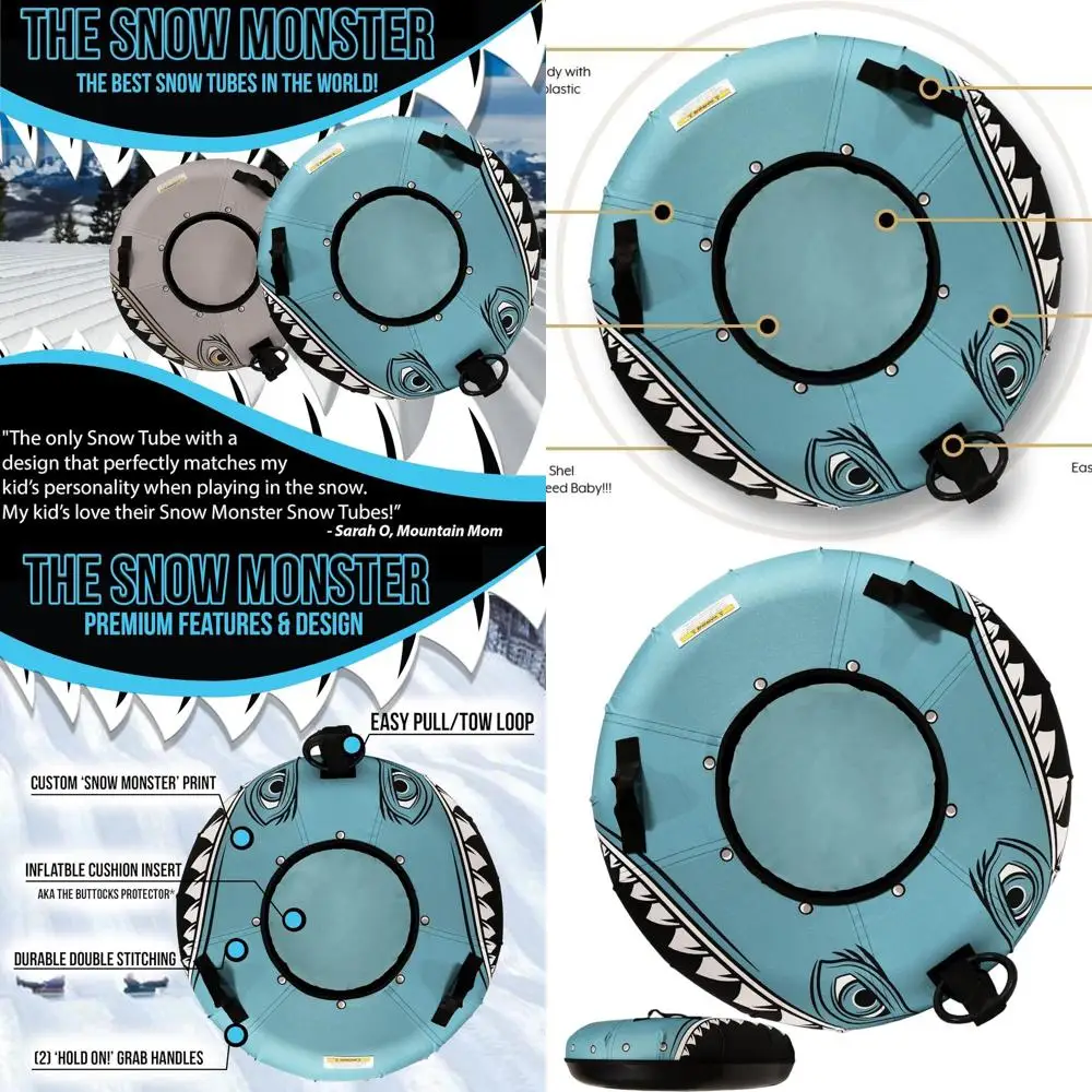

Durable Heavy-Duty Snow Tube with Hard Bottom for Speed and Safety, Ideal for Family Snow Sledding Fun