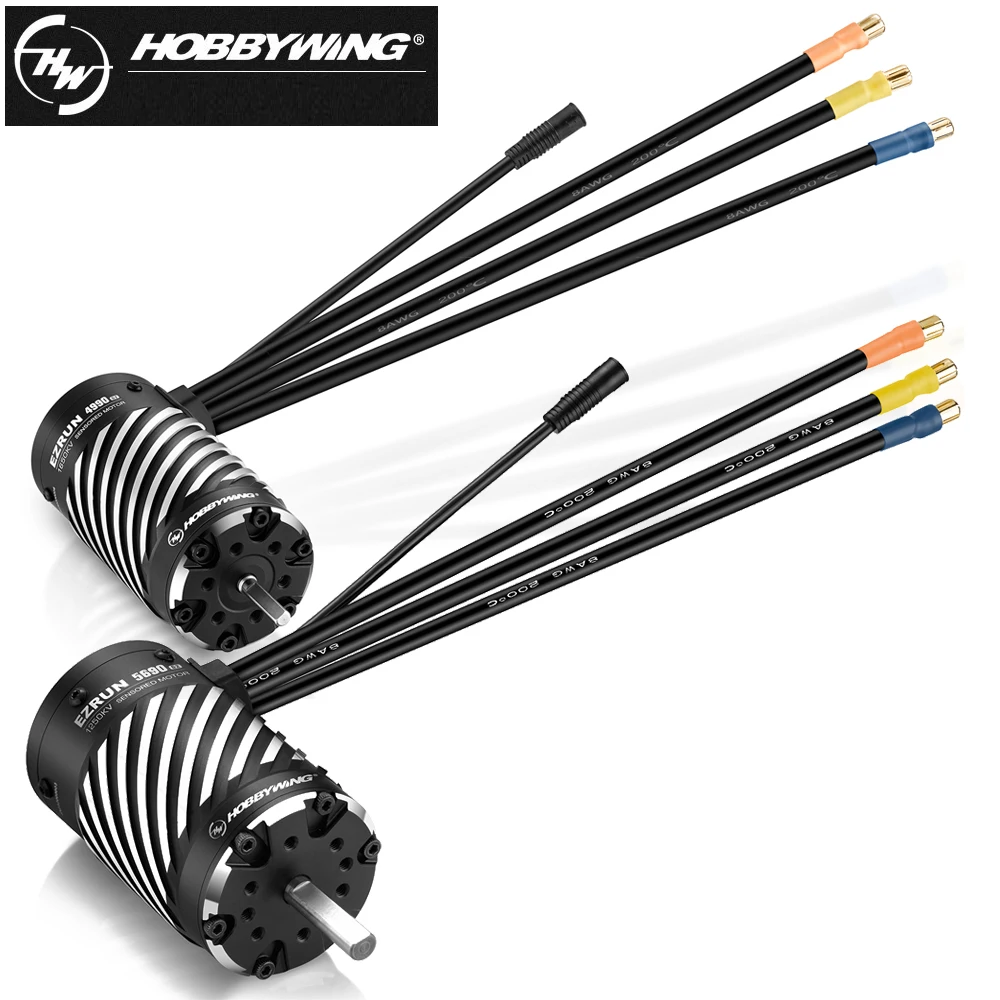 Hobbywing EzRun Max6 G2 200A 3-8S ESC 6V/7.4V/8.4V@8A BEC, 4990SD 1650KV/5690SD 1250KV 4-Pole Motor For 1/5 1/6 1/7 On-road ARRM