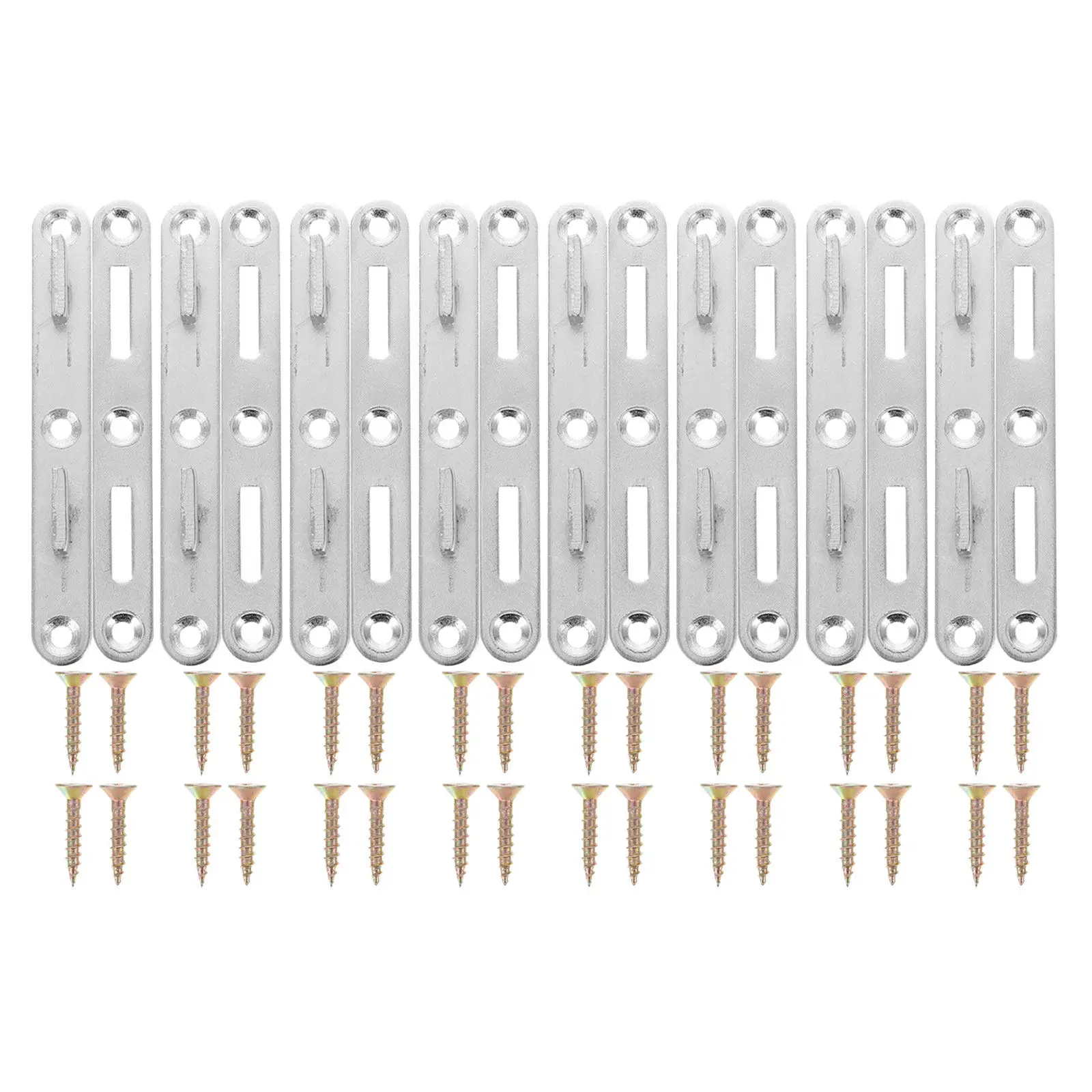 8Sets Bed Rail Brackets Heavy Duty Iron Hardware Furniture Fixings Stable Support Bed Frame Connector Silent Performance