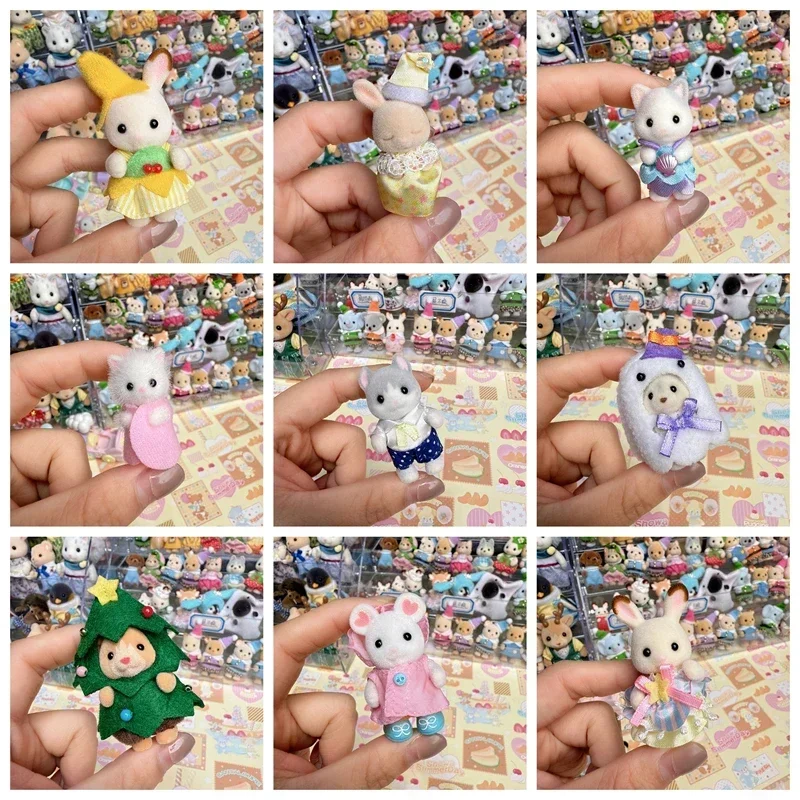 Sylvanian Families Anime juguetes de cocina para niños juguetes para niñas figuras cocinas para niños Ternurines lindo bebé pequeño 6