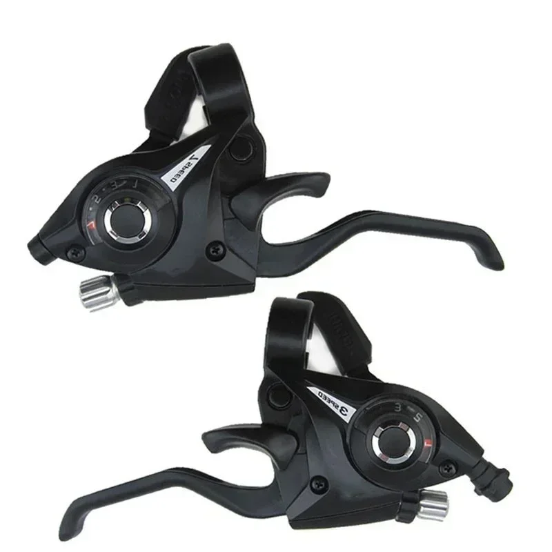 Cambio de Marchas para Bicicleta 3x7 21 Velocidades, Palancas de Cambio MTB con Cable de Freno, Manillar de Disco para Ciclismo y Trekking