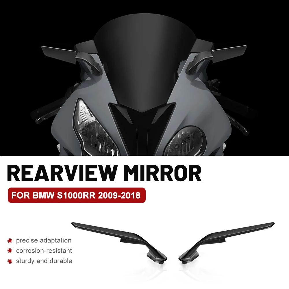 Motorcycle Rearview Side Mirrors Aluminum Stealth Sport Winglet Mirror For BMW S1000RR 2009-2018