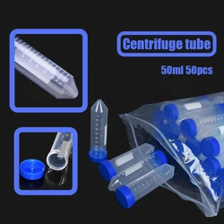 50ml 50pcs Conical Bottom Plastic Lab Centrifuge Tubes Sample Storage Container Experimental Centrifuge Tube Lab Supplies