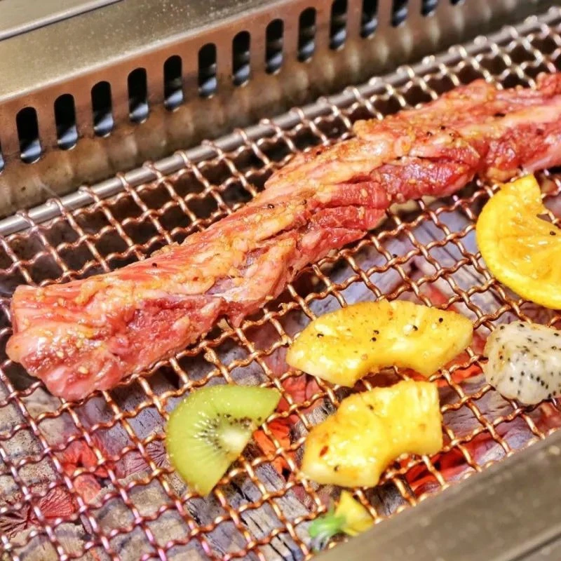 Stainless steel inlaid charcoal grill, barbecue grill under smoke exhaust grill for commercial use