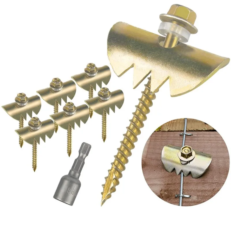 Galvanized Metal Fastener Set-Heavy-Duty Cat Claw Fence Staples 100 Pieces For Wire And Woven Fencing Applications
