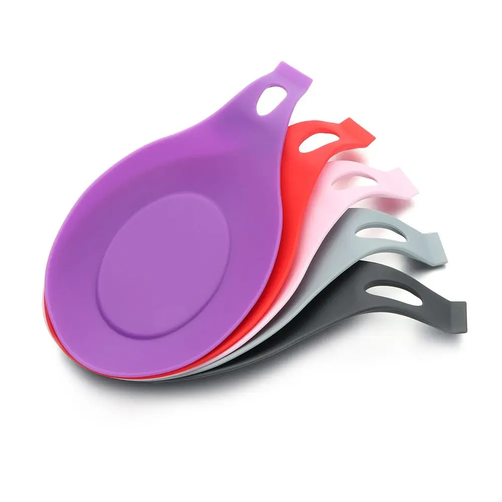 Silicone Lid Stand Placemat Scoop Bracket Stand Stove Organizer Spoon Shelf Utensil Holder Heat Resistant Spoon Rest