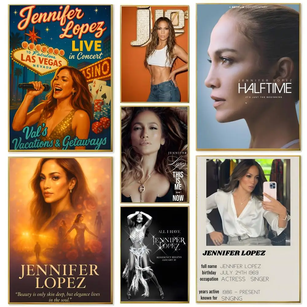 Póster de la cantante J-Jennifer L-Lopez, arte impreso para pared, adecuado para sala de estar, dormitorio, bar, salón, decoración del hogar, regalo