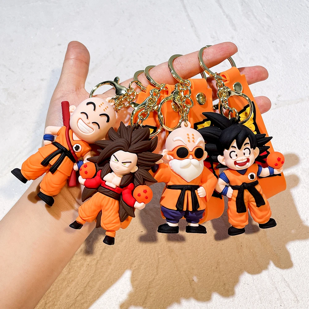 New Anime Dragon Ball Key Chain Z Super Saiyan Son Goku Bulma Broly Piccolo Majin Buu Series Bag Pendant Keyring Kids Toys Gifts