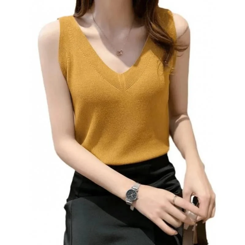 

Cross-Border New Knwear Women's Simple Knitted Ne Sweater Coolmax Fiber Ciwalk Inner Wear Nine-Point Sve