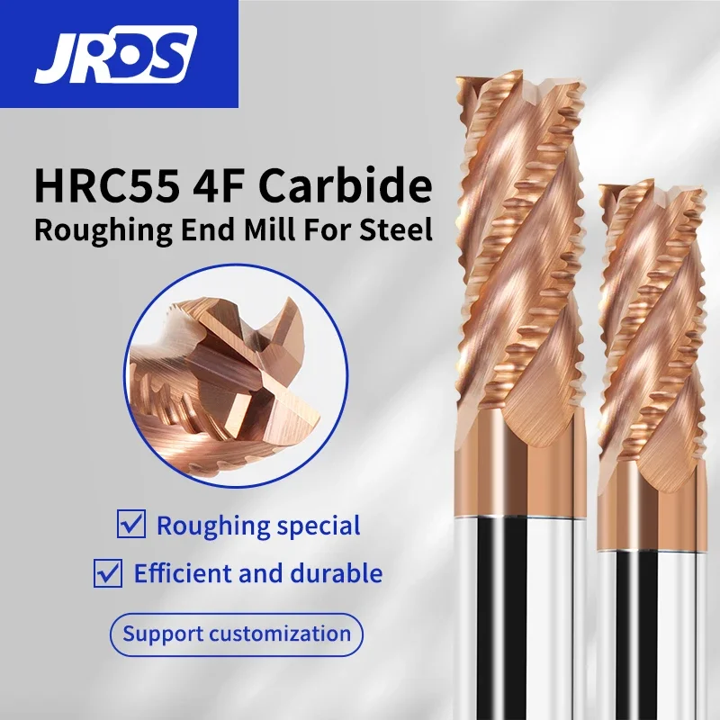 HRC 55 Tungsten Steel Coarse Skin Milling Cutter High-quality Coating Carbide Rough Leather Knife Rough Milling Cutter for Steel