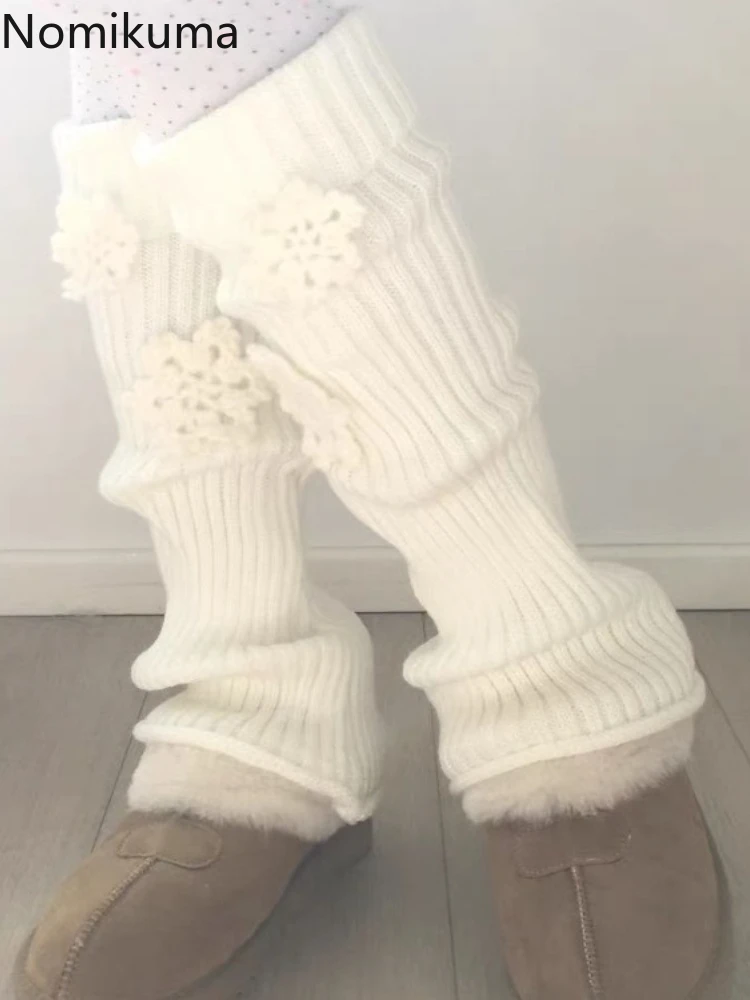 

Japanese Sweet Lolita Leg Warmers Winter Women Ankle Warmer Girls Gothic Long Socks Thin Knitted Female Cosplay Socks Boot Cuffs