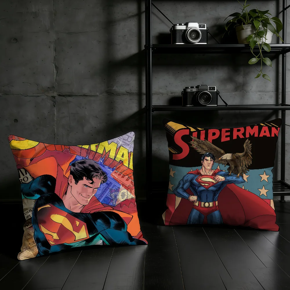 Fotografia 3: Capa de almofada Superhero S-Superman-ES Comics, presentes de aniversário, capa de almofada com zíper impressa em ambos os lados, pele macia