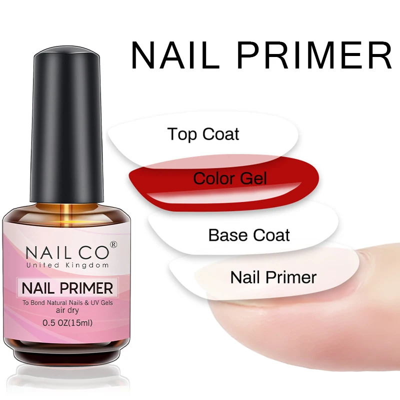 NAILCO 15ml Nagel-Primer Bond für Naturnägel Lufttrocknender Nagel-Prep Dehydrator Bond Primer Politur Soft Gel Nagelzubehör Top Base Coat