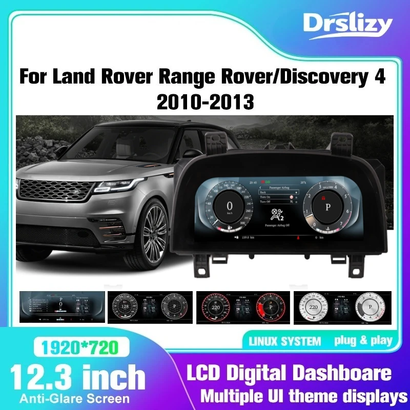 

Digital Cluster for Land Rover Discovery 4 LR4 2010-2013, 12.3" Gauge Speedometer Dashboard Panel for Range Rover Sport