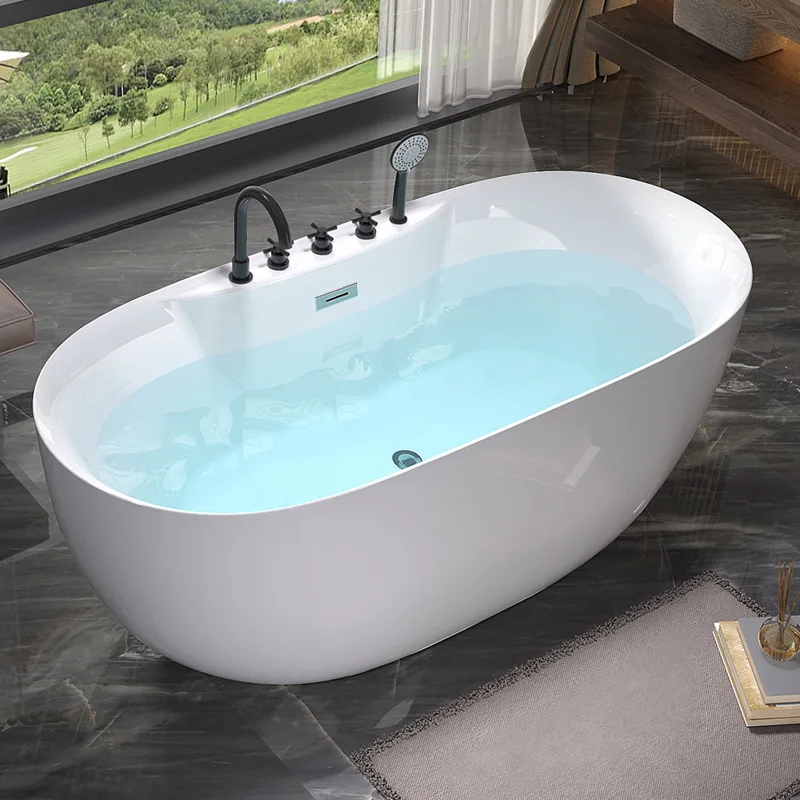 Wholesale hotel B&B bathtub home adult independent seamless one online celebrity thin acrylic bathtub.