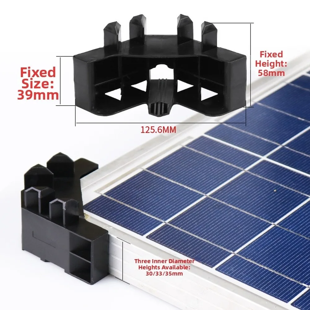 24pcs Black PP Solar Panel Corner Protectors 30mm 33mm 35mm For Safe Stacking Transport And Storage Racking Mounts Accessories