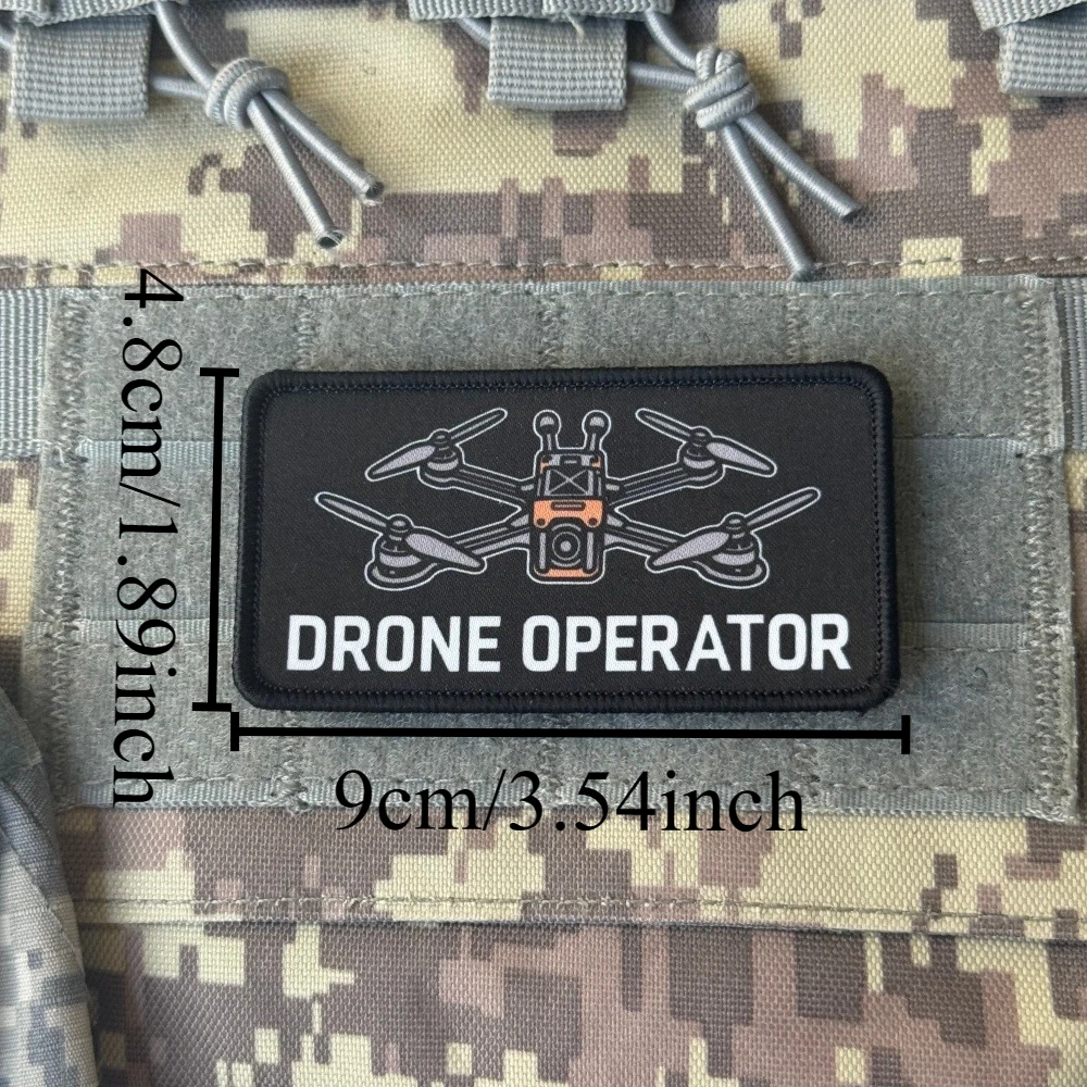 Drone Operator Morale Printed Patch Tactical FPV Pilot Badges Quadcopter Hook and Loop Emblems for Backpack Vest Gear Applique