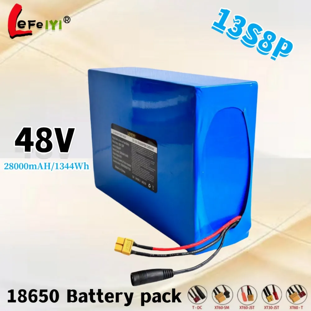 48V28000mAh 2000W Harley Citycoco electric scooter battery built-in 50A BMS 48V 28ah 13s8p lithium battery pack