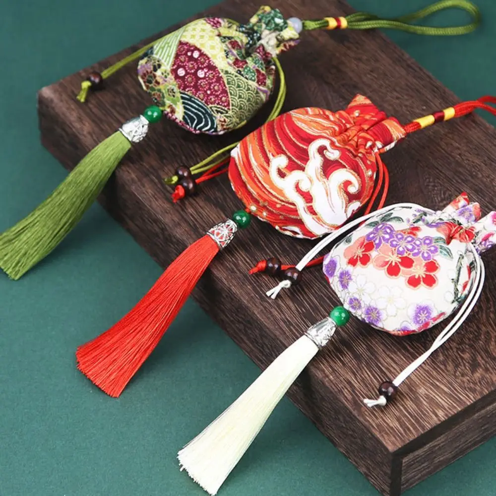 Saquinho de pano estampado para ervas perfumadas, bolsa pequena de estilo chinês, bolsa de moedas, decoração de quarto