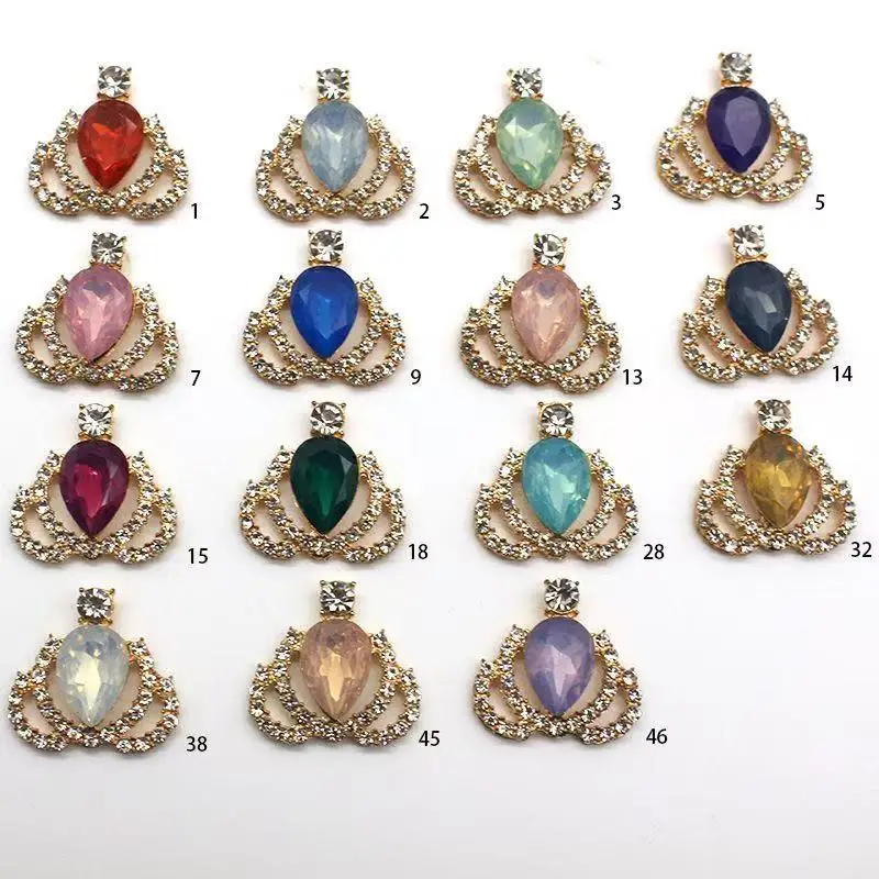 10 sets of small crown water droplet protein embellished rhinestones DIY bow Christmas tree clothing hair accessories