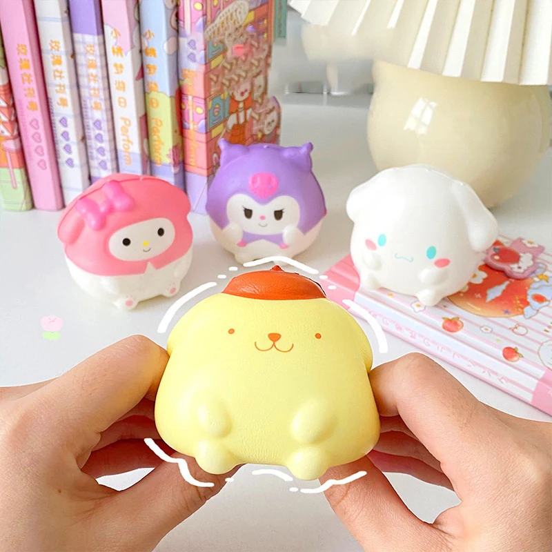 Sanrio Kawaii Hello Kitty Melody Decompression Kuromi Cinnamoroll Stress Relief Squishy Anime Cartoon Children's Hand Pinch Toy