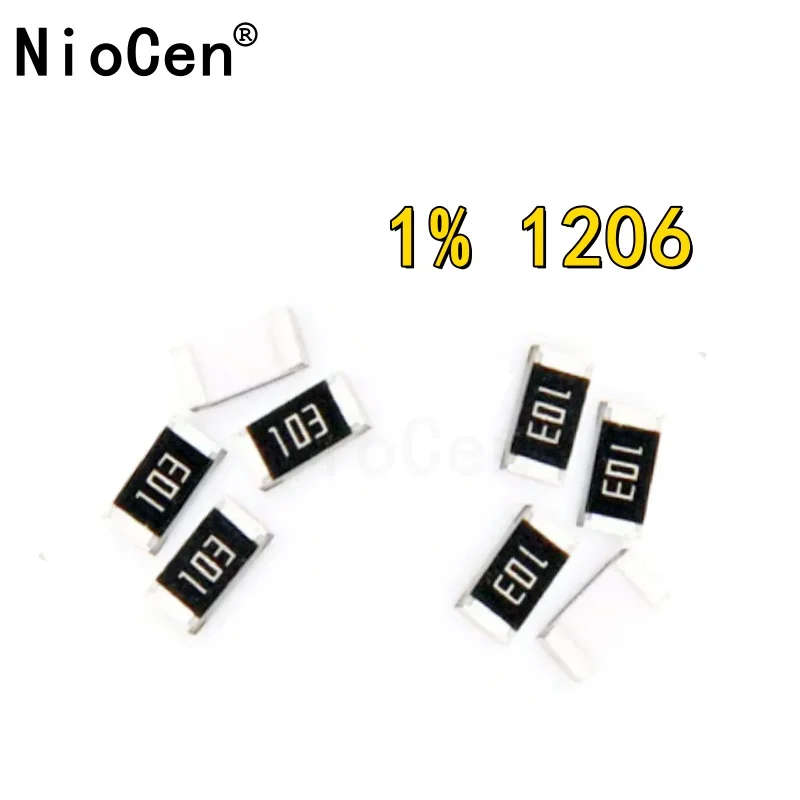 

（100pcs） 1% 1206 SMD resistor 0R ~ 10M 1/4W 0.1 1 10 100 150 220 330 ohm 1K 2.2K 4.7K 10K 100K 1R 10R 100R 150R 220R 330R 1M