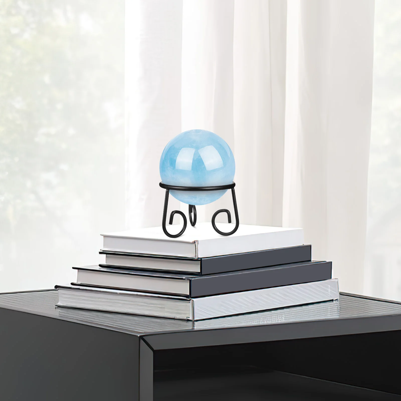 حامل كرة تزيين حديدي متعدد الوظائف حامل كروي كريستالي لتزيين المنزل طويل الأمد والحفلات حامل كرة التحديق #5