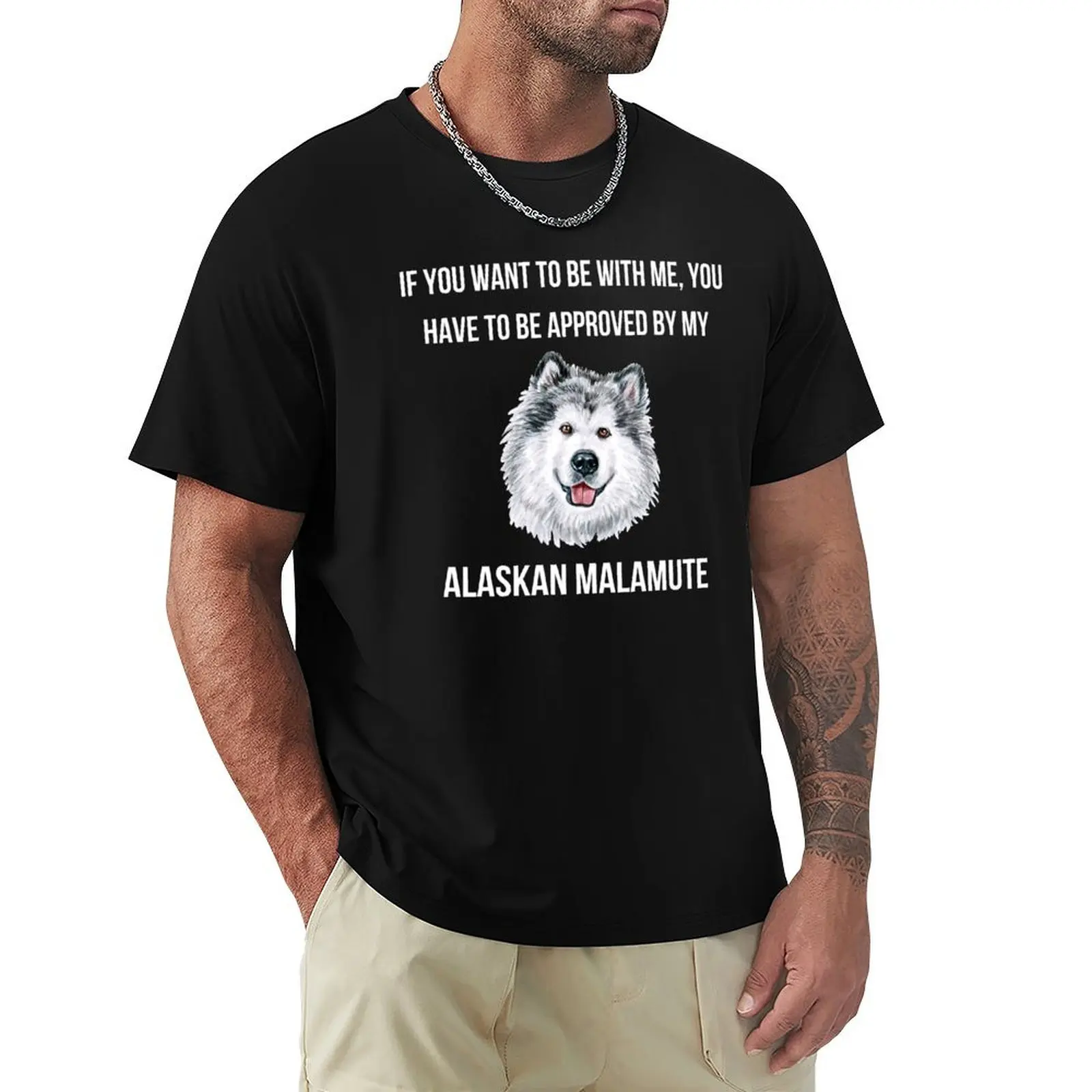 Approved By My Alaskan Malamute T-Shirt Big Size Simple T-Shirt