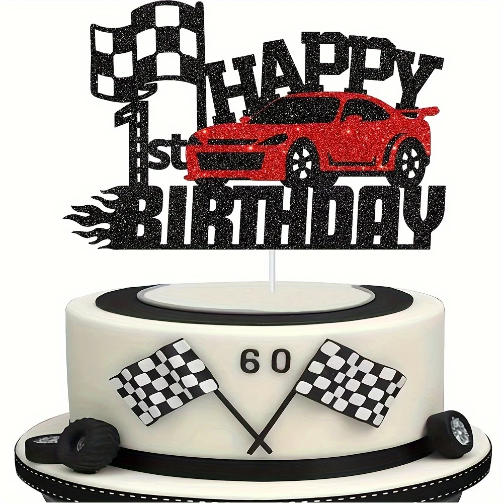 1 Stück Papiere Kucheneinsatz, Auto Club, Geburtstagsparty-Kuchendekoration