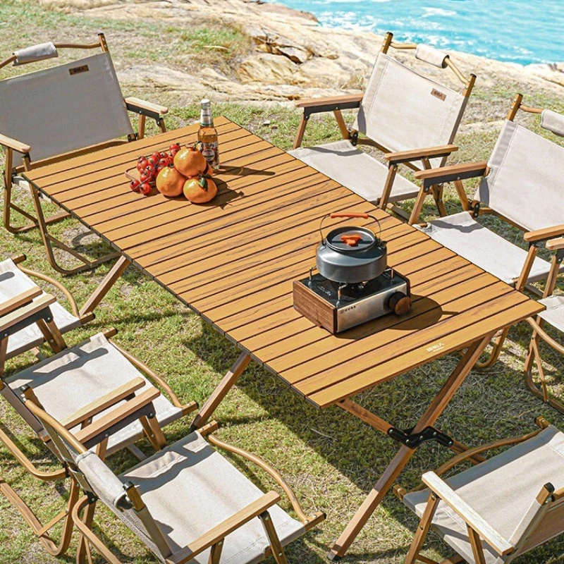Aluminum alloy egg roll table camping table and chairs outdoor folding table set picnic picnic equipment full set