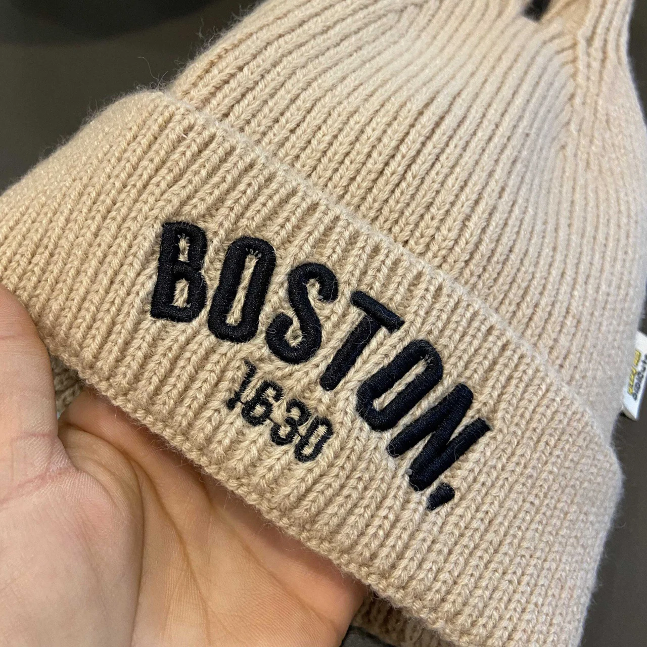 Czapka dziecięca z haftowanym napisem, dziergana, zabawna czapka typu beanie dla dzieci w wieku 1-4 lat, chłopięca i dziewczęca, jednolita, wełniana, szydełkowa czapka, czapka typu pullover dla niemowląt.