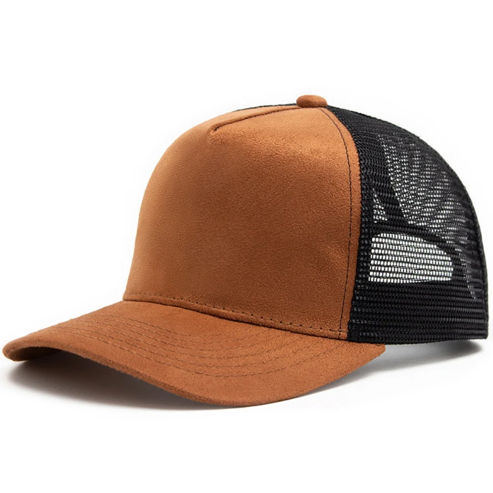 New Summer Suede Trucker Hat Men Mesh Baseball Cap For Visor Sun Fashion Casual Women Snapback Hip Hop Caps Unisex Adjustable