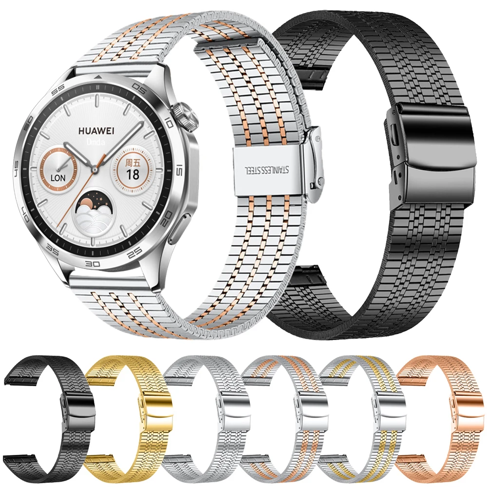 Correa de Metal de acero inoxidable para HUAWEI WATCH GT 4, pulsera de 46mm para HUAWEI WATCH 4 Pro GT 4 3 2 Buds Ultimate Strap, 22, 20mm