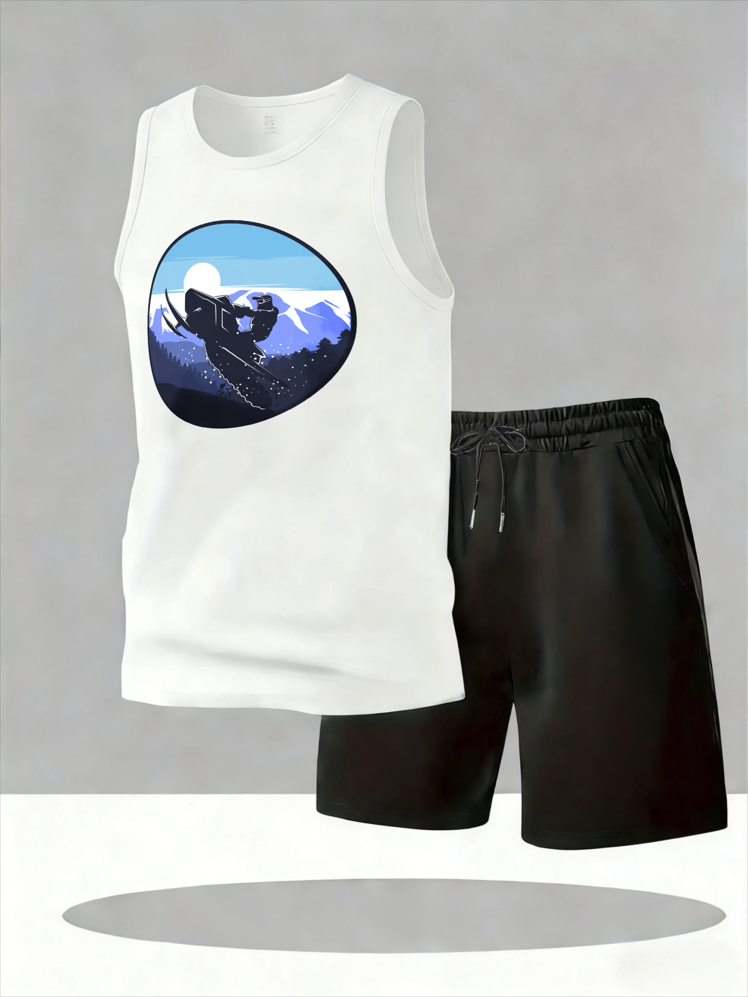 

Men's Tank Top Sets 2026 Summer Quick drying drip clothing jogging set sports oversize seaside running Breathable crewneck